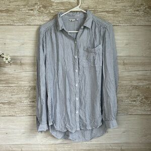 Beachlunchlounge Button Down Striped Long Sleeve Shirt Size Medium